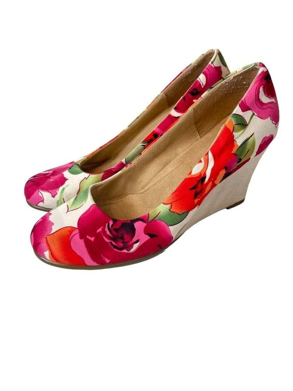 A2 by Aerosoles Plumberry Floral Wedge Heels Size 9.5 Romanticcore Spring - Picture 7 of 13